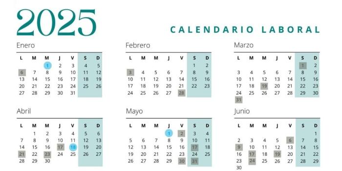  Calendario Laboral 2025